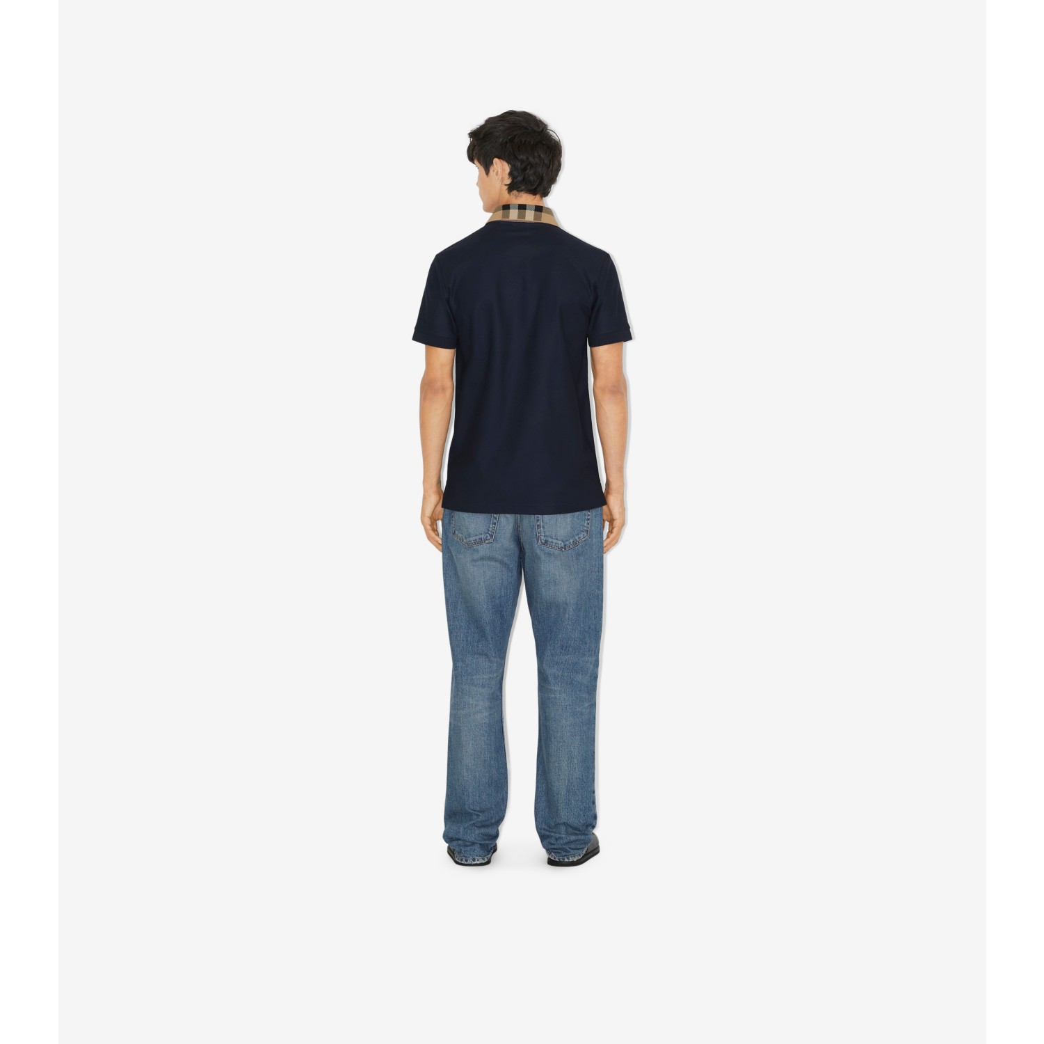 Cotton Polo Shirt in Smoked navy - Men