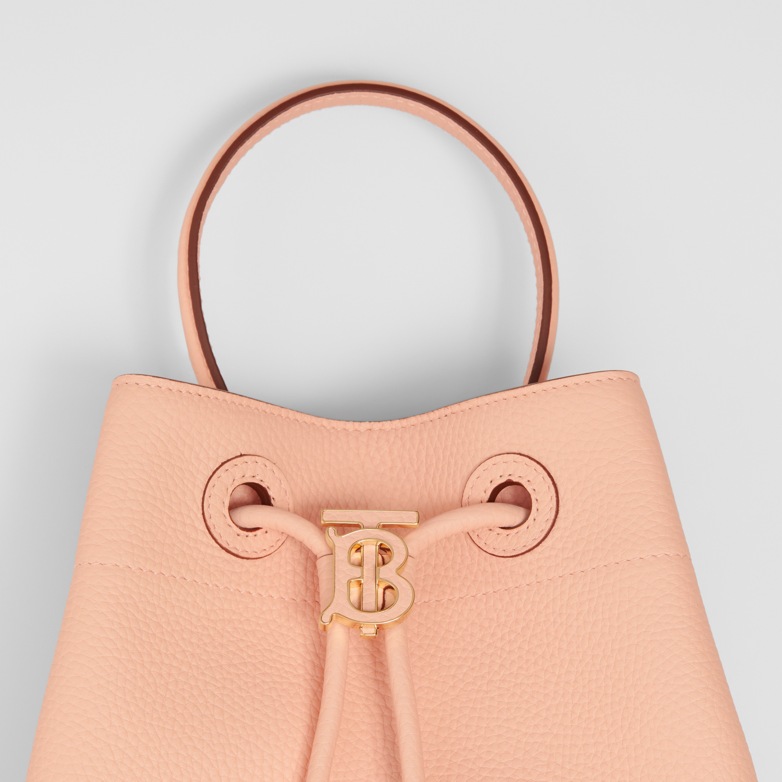 Grainy Leather Small TB Bucket Bag in Peach Pink - Women | Burberry® Official - 2