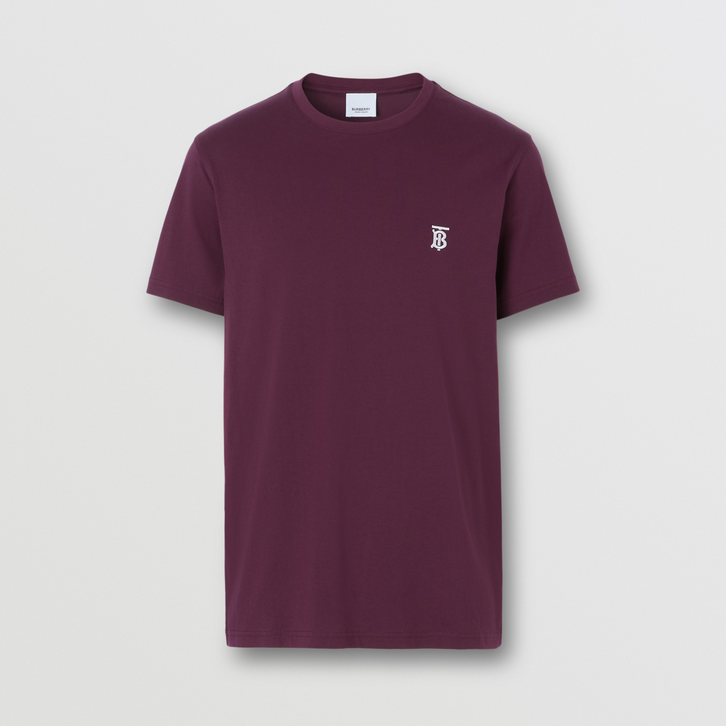 Monogram Motif Cotton T-shirt in Deep Maroon - Men | Burberry® Official