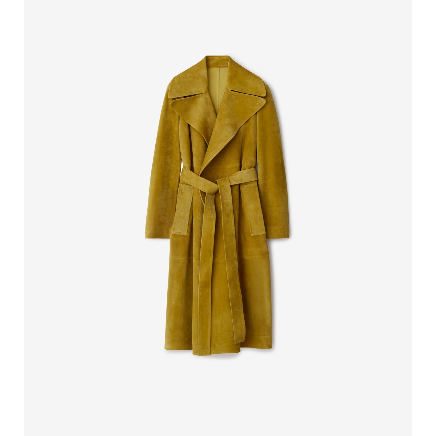 Suede Trench Coat in Manilla - Women, Leather | Burberry® Official