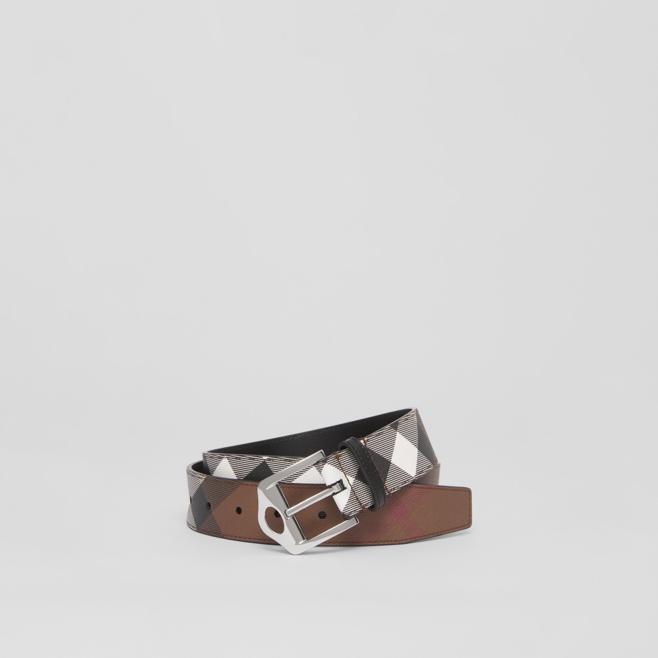 Cut-out Detail E-Canvas Belt in Dark Birch Brown - Men | Burberry® Official - 1