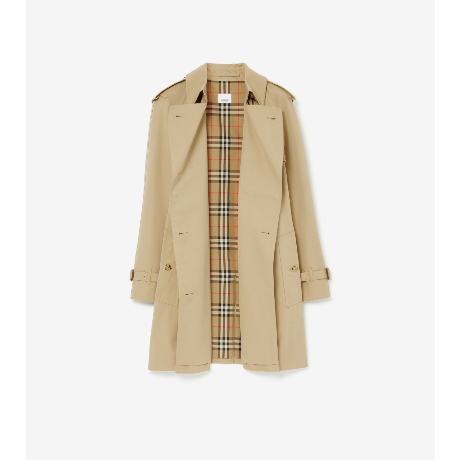 Short Gabardine Trench Coat