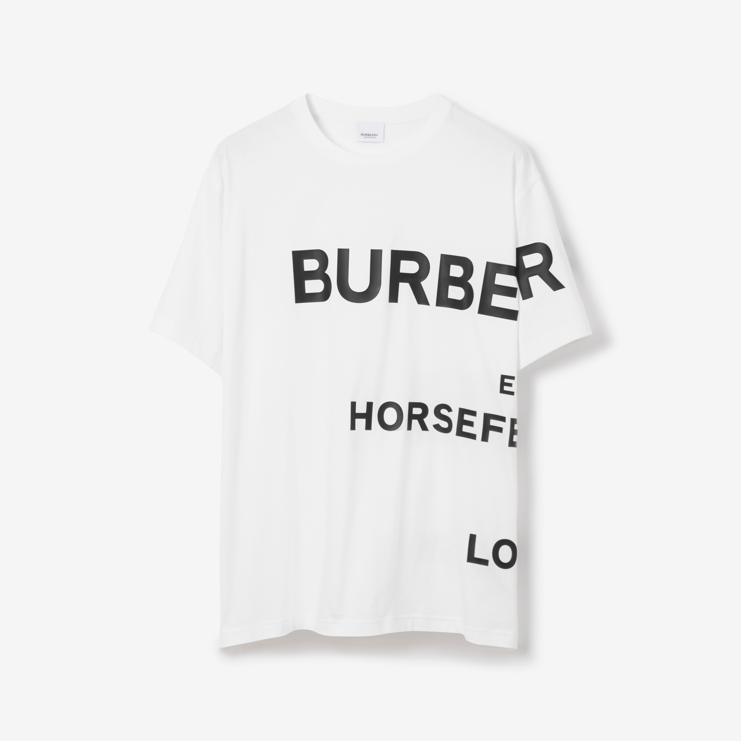Horseferry Print Cotton T-shirt in White - Men | Burberry® Official