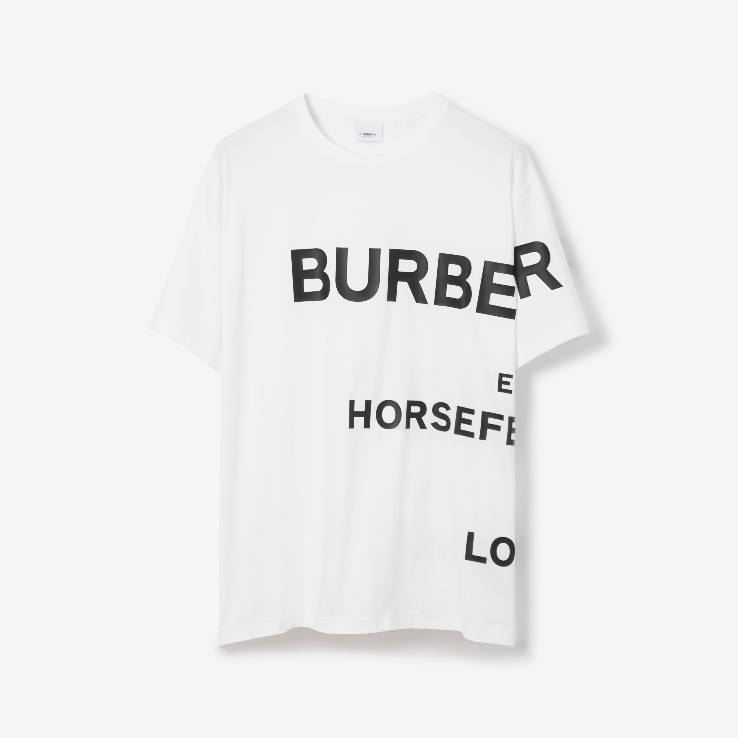 ホースフェリープリント コットン オーバーサイズTシャツ (ホワイト) - メンズ | Burberry®公式サイト