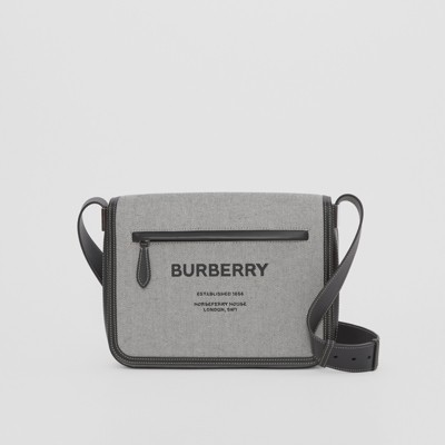 スモール ホースフェリープリント コットンキャンバス メッセンジャーバッグ (ブラック) - メンズ | Burberry®公式サイト