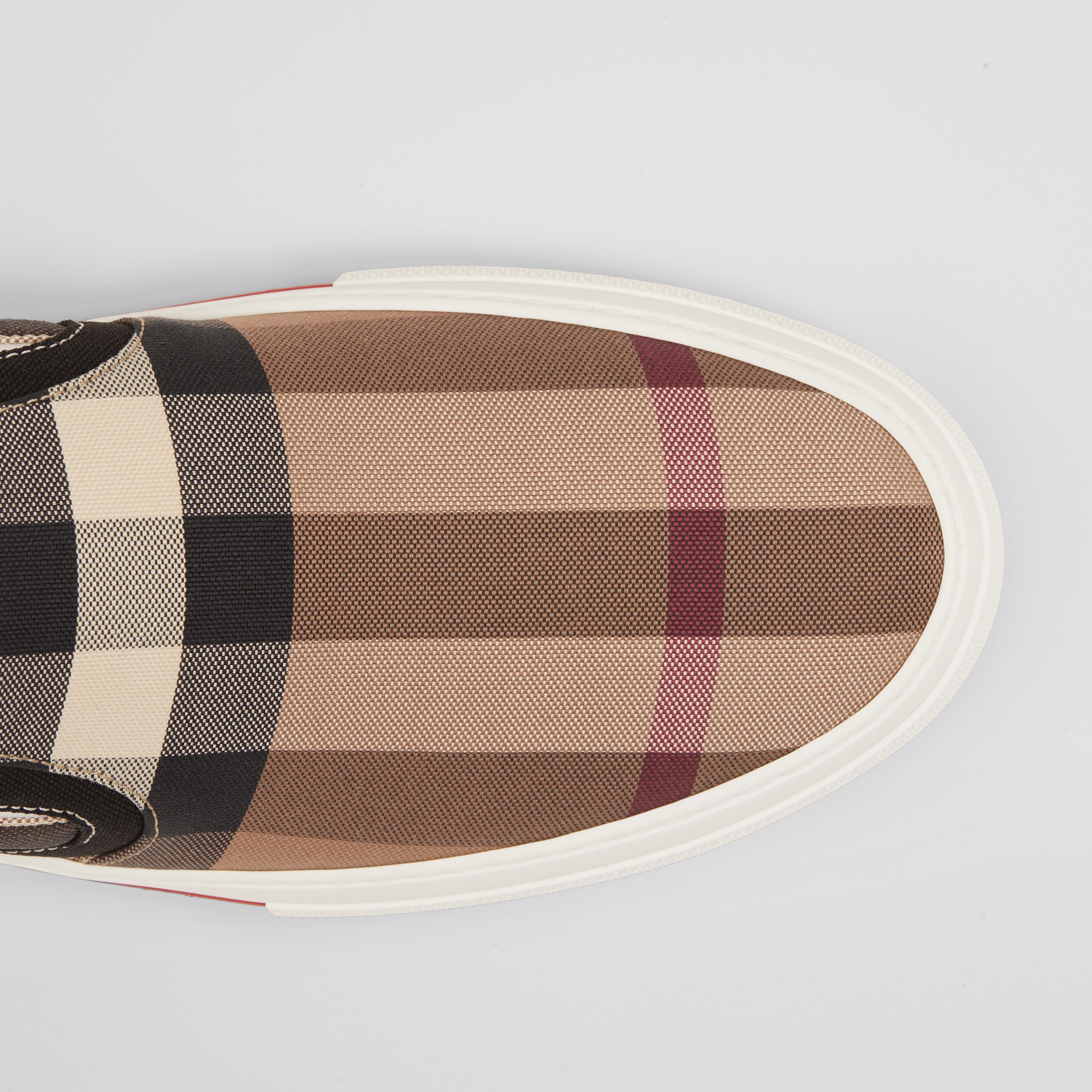 Exaggerated Check Cotton Sneakers in Birch Brown - Men | Burberry® Official - 2