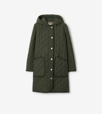 Burberry northumberland quilted hooded coat best sale