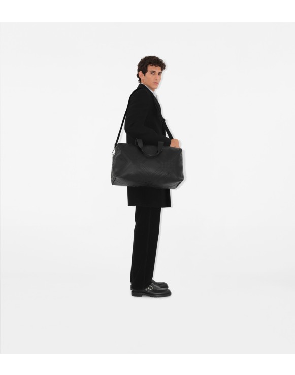 Embossed Check Duffle Bag
