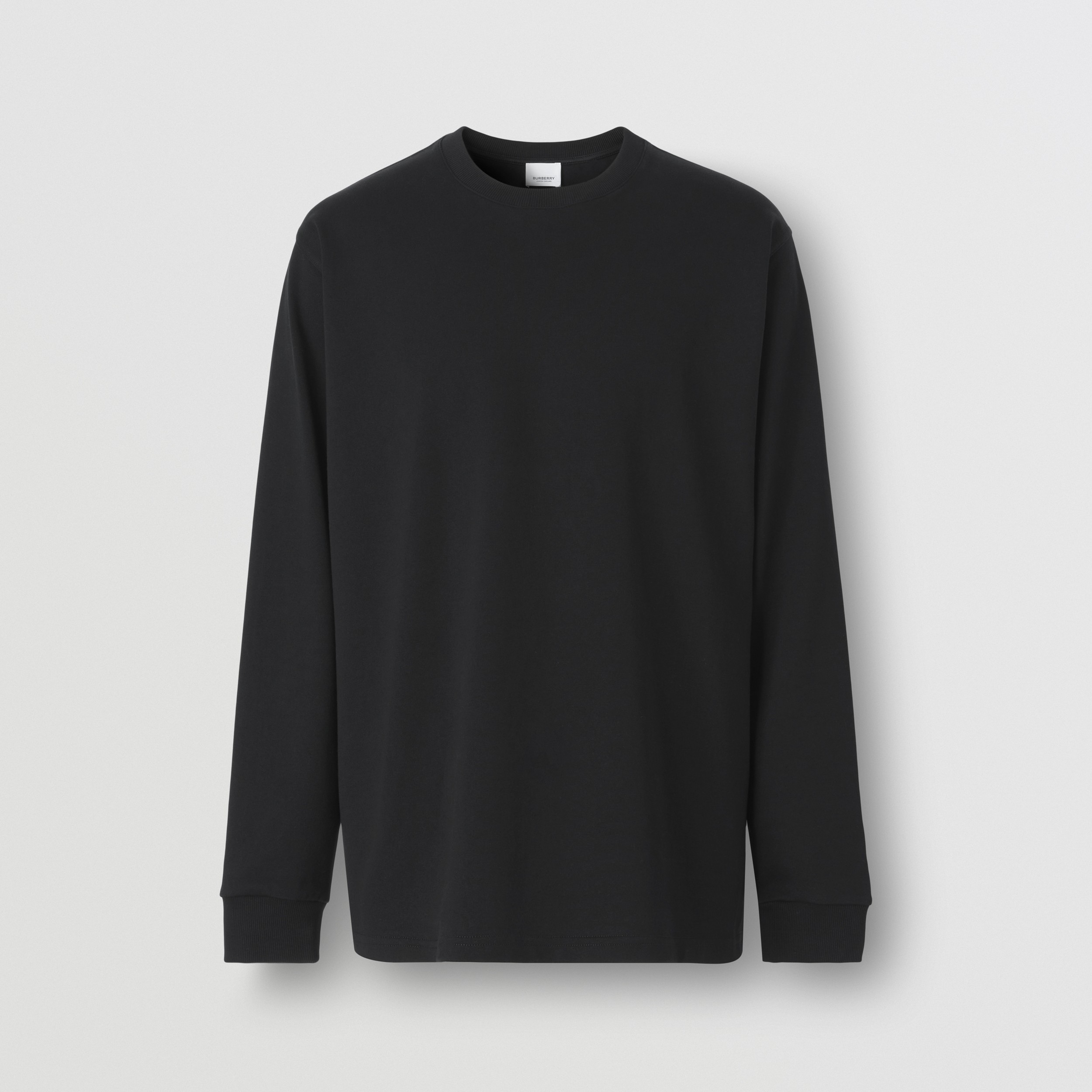 Long-sleeve Location Print Cotton Top in Black - Men | Burberry® Official - 4