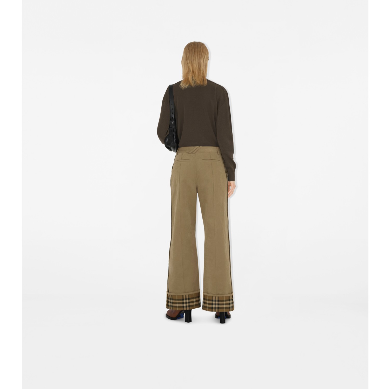 Cotton Nylon Trousers in Mountain - Women, Wool | Burberry® Official