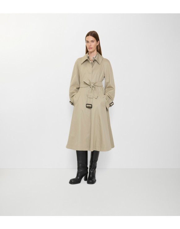 Paletot long Ellingham évasé en gabardine