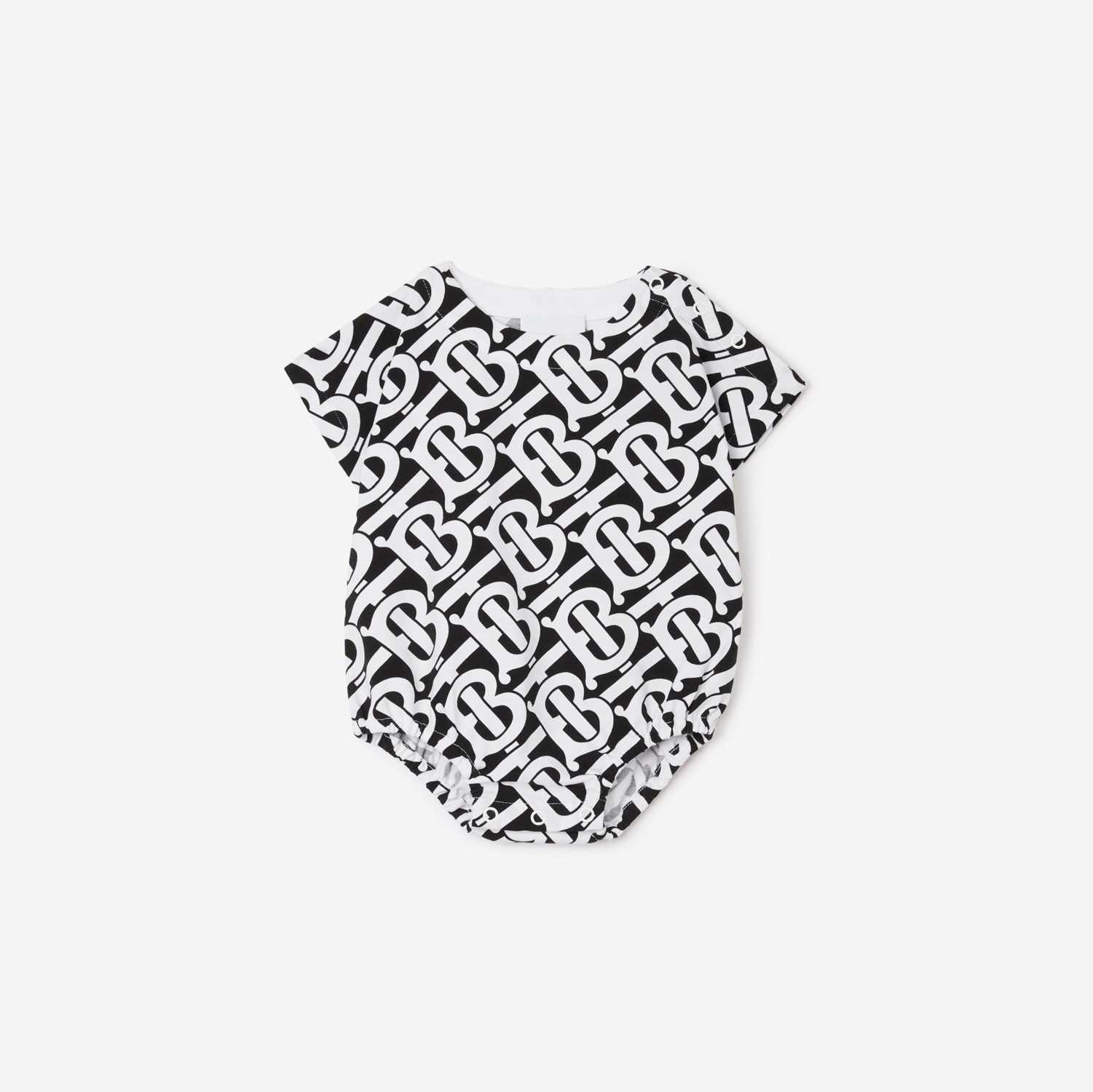 Stretch Cotton Two-piece Bodysuit Set in White/black - Children | Burberry® Official
