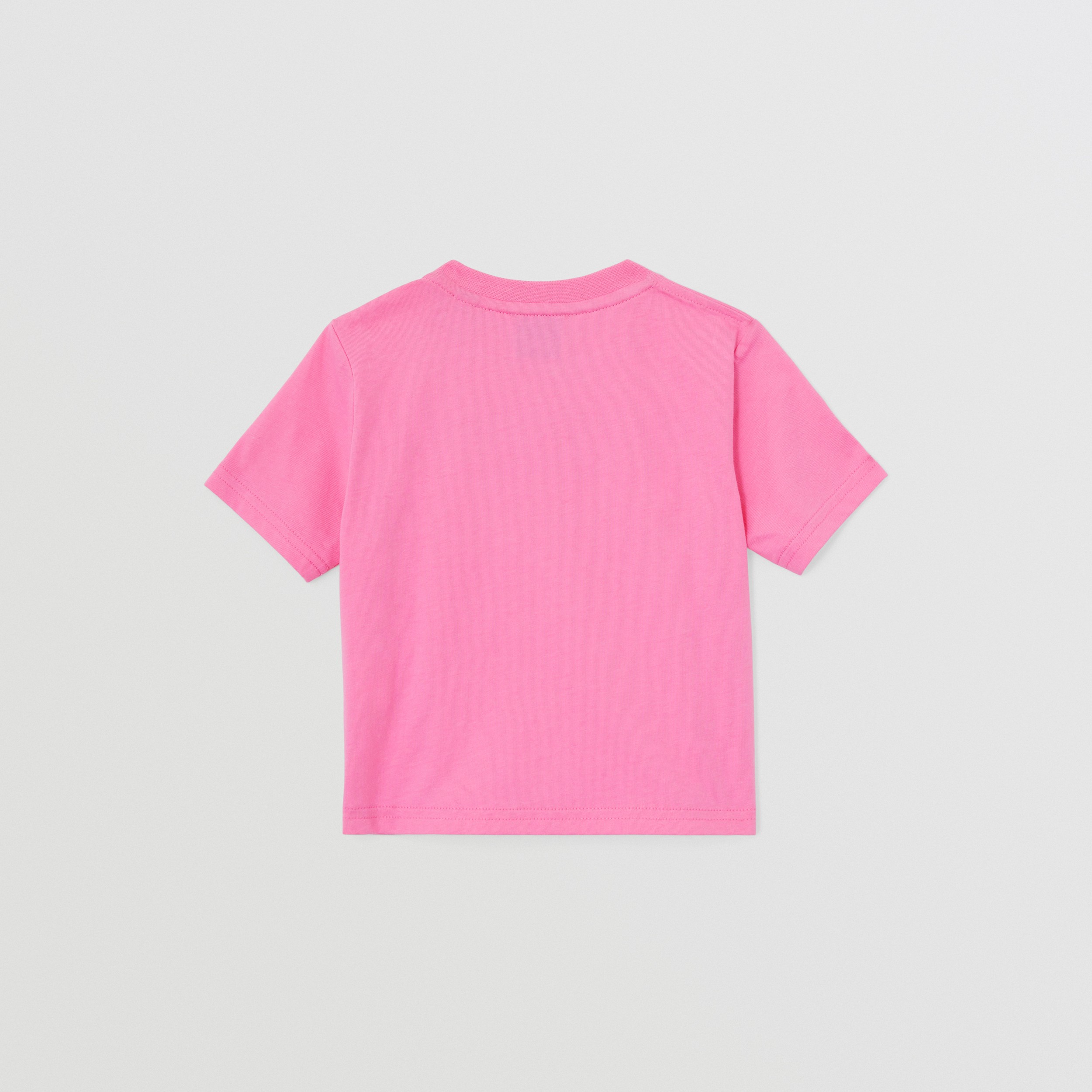 Camiseta de algodão com estampa Horseferry (Rosa Chiclete) - Crianças | Burberry® oficial - 4
