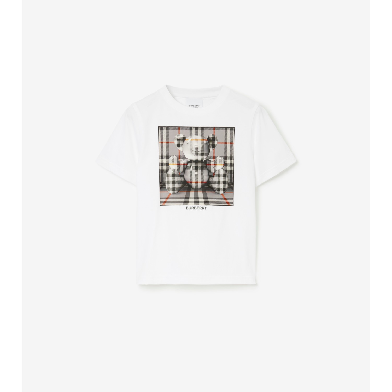 Thomas Bear Cotton T-shirt in White/cool Charcoal Grey | Burberry