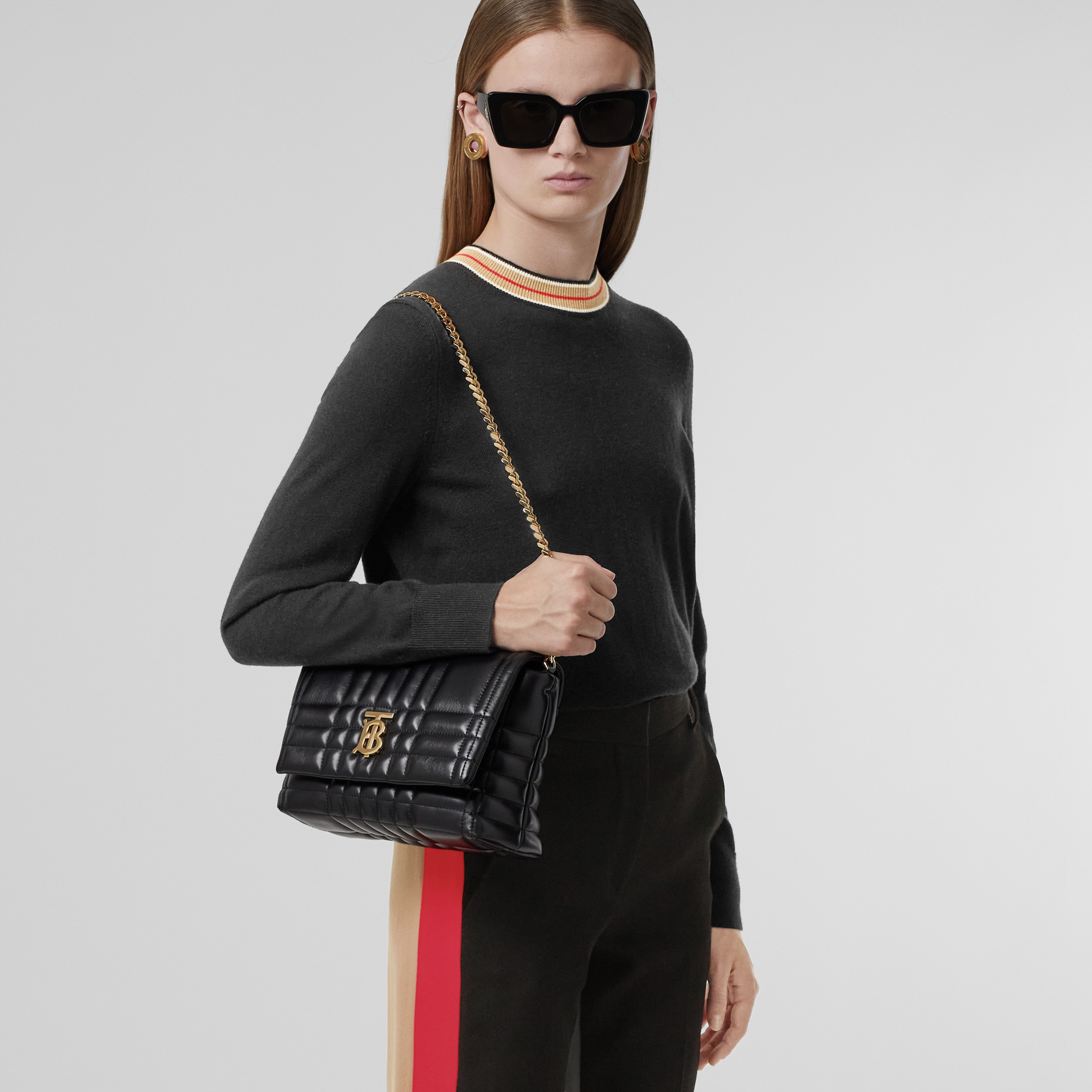 Small Quilted Lambskin Lola Satchel in Black - Women | Burberry® Official - 3
