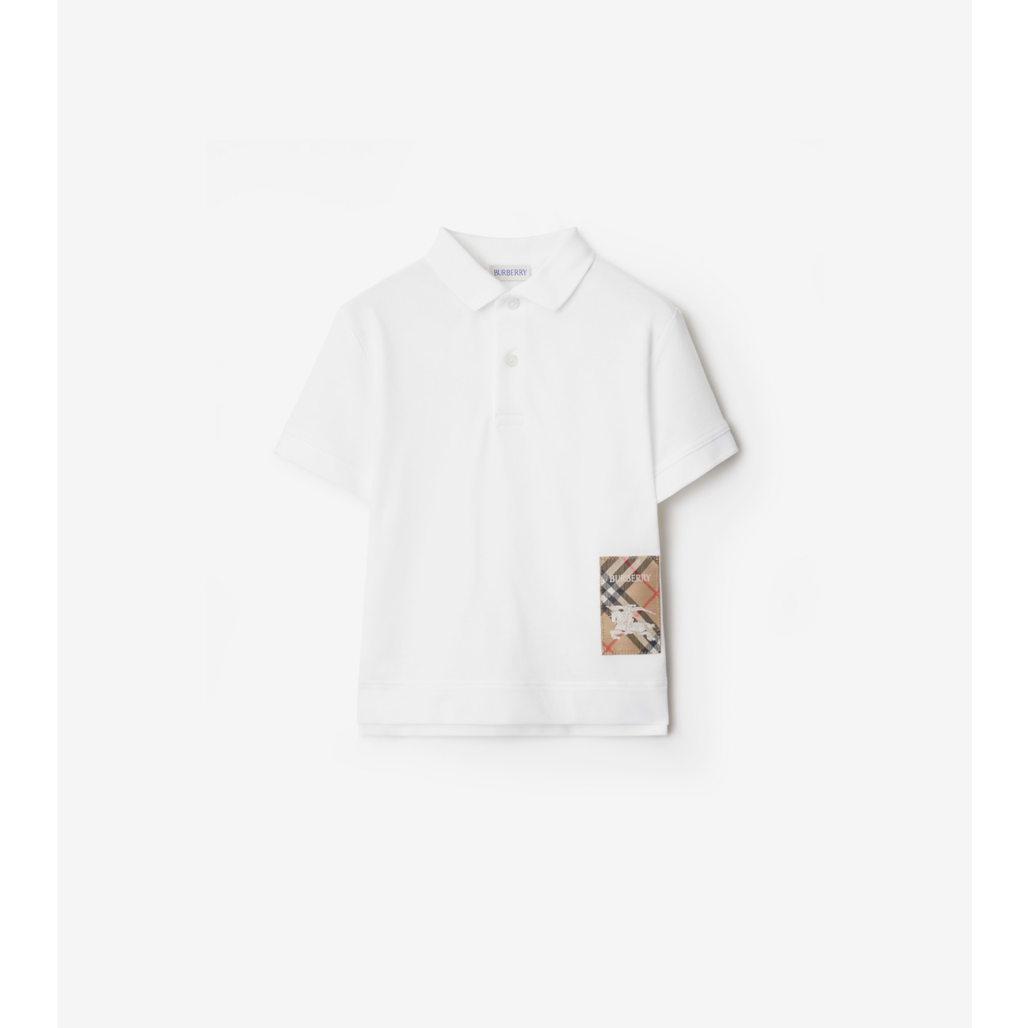 Check Label Cotton Polo Shirt