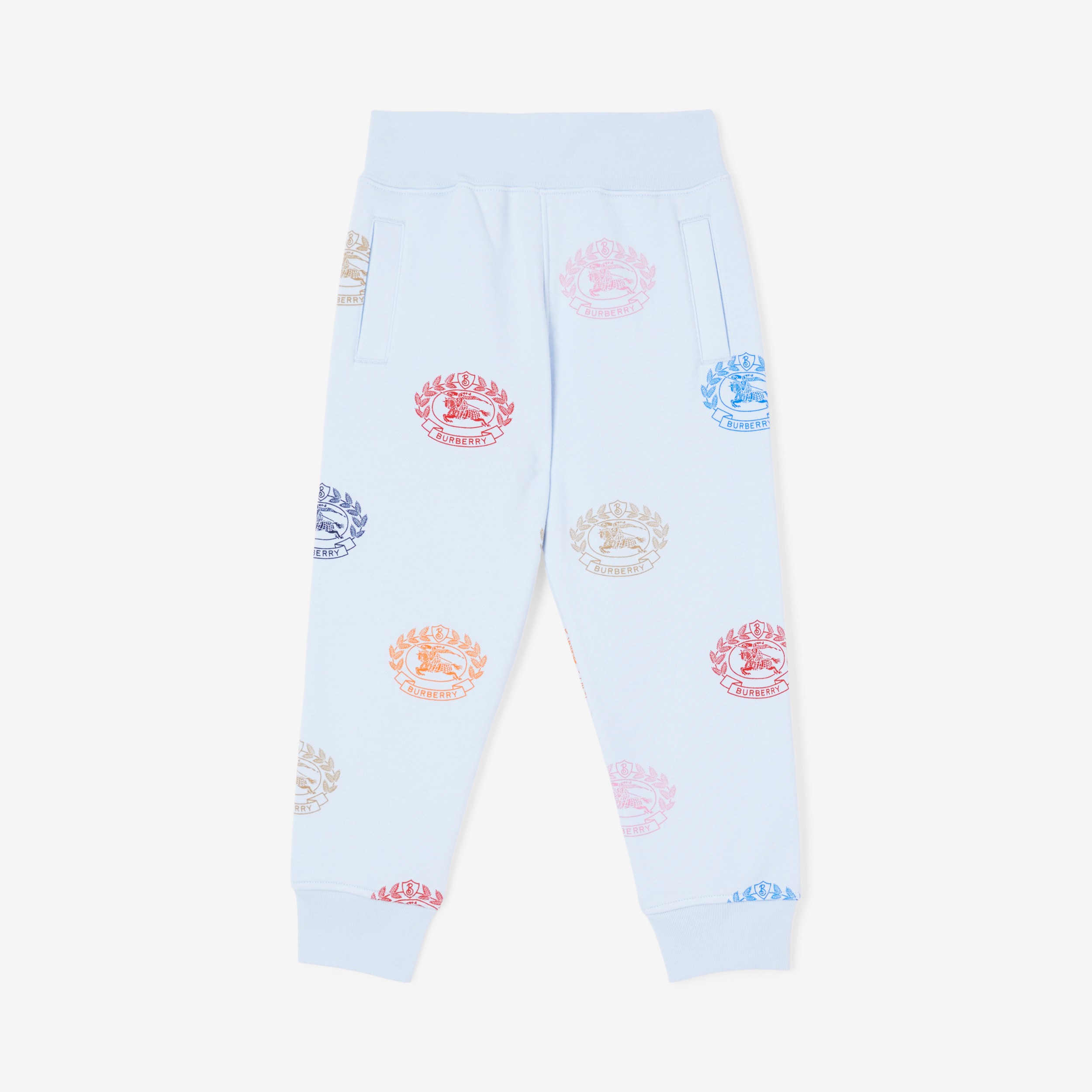 Pantalones de jogging en algodón con emblemas Equestrian Knight (Azul Pálido) | Burberry® oficial - 1