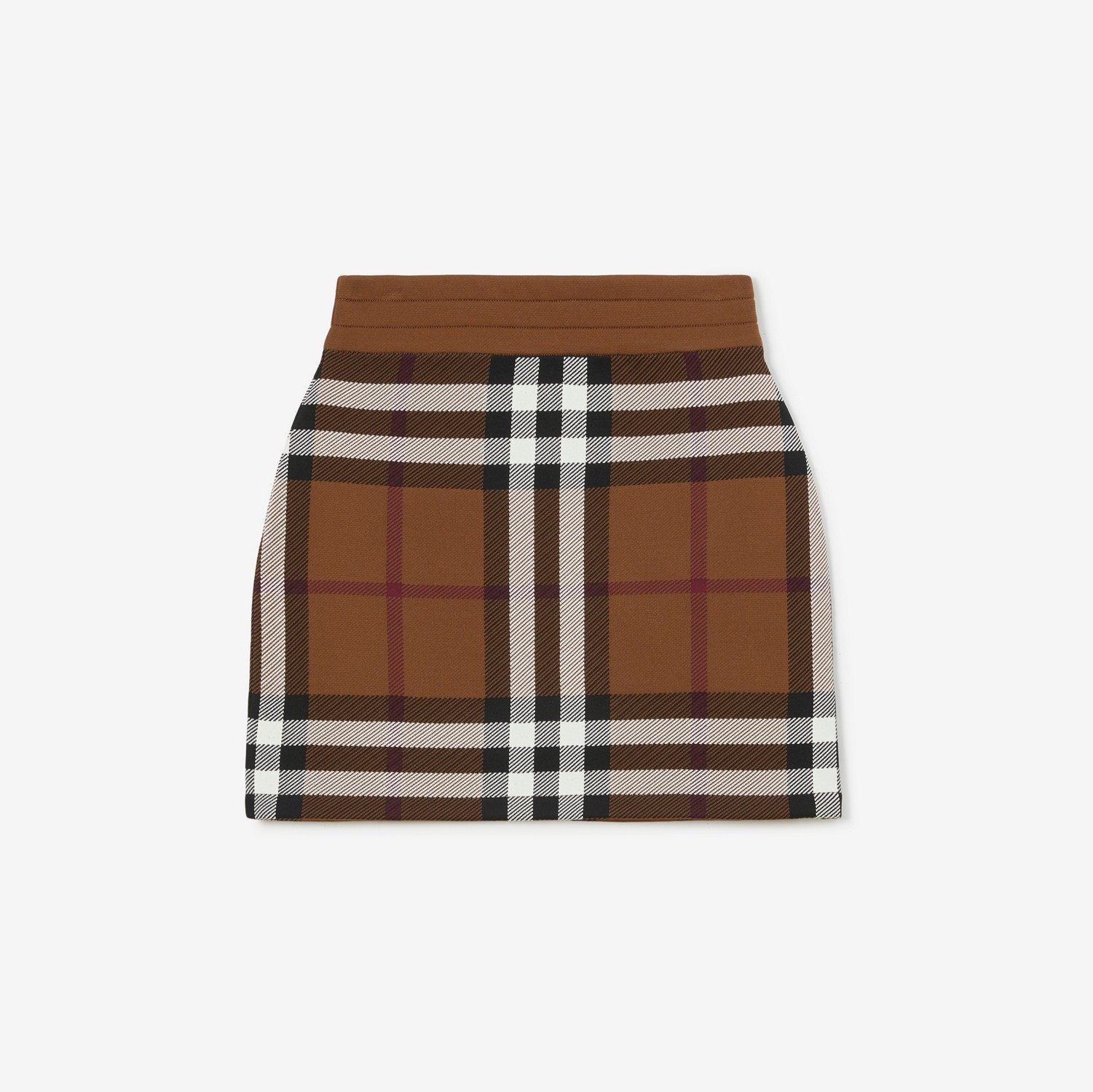Minifalda en mezcla de viscosa Check (Marrón Abedul Oscuro) - Mujer | Burberry® oficial