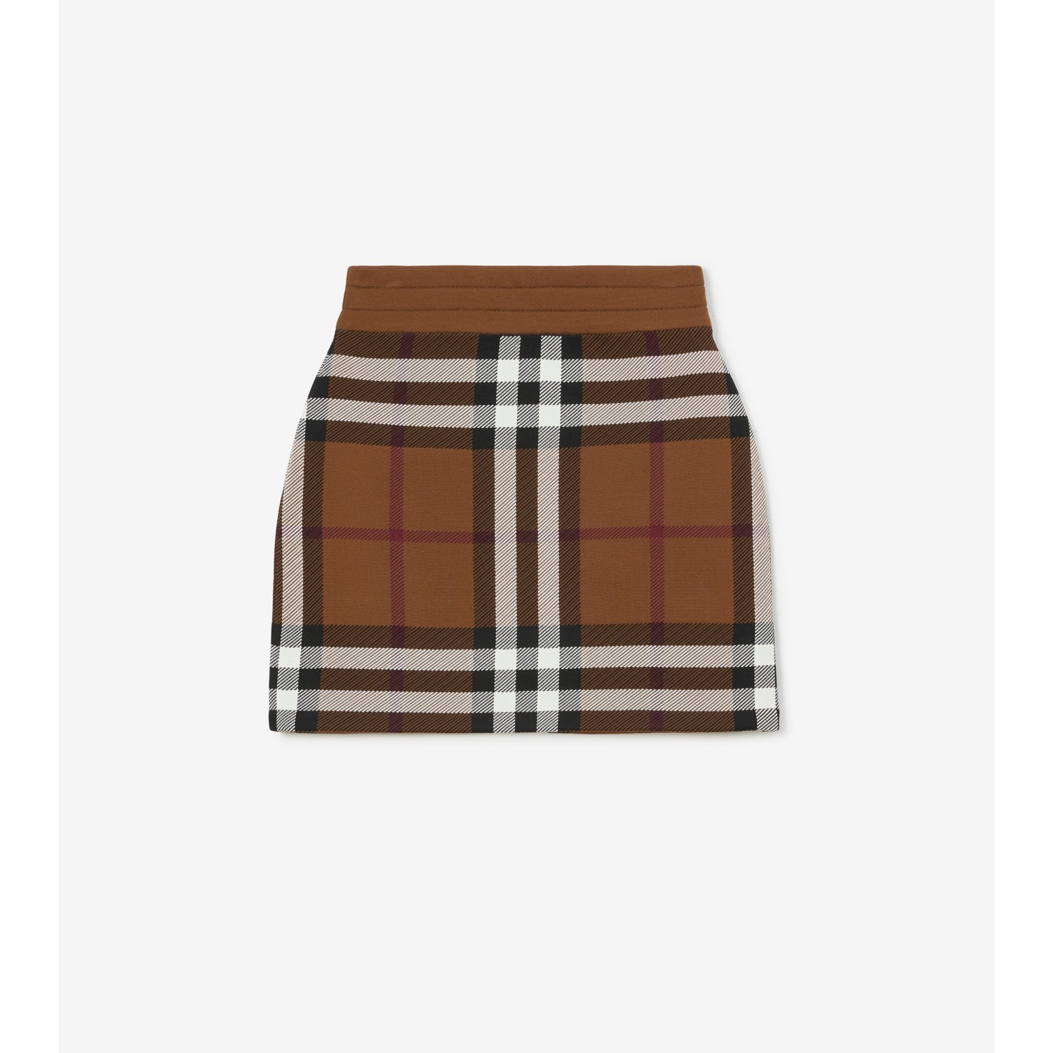 チェック ビスコースブレンド ミニスカート (ダークバーチブラウン) - ウィメンズ, ウール | Burberry®公式サイト