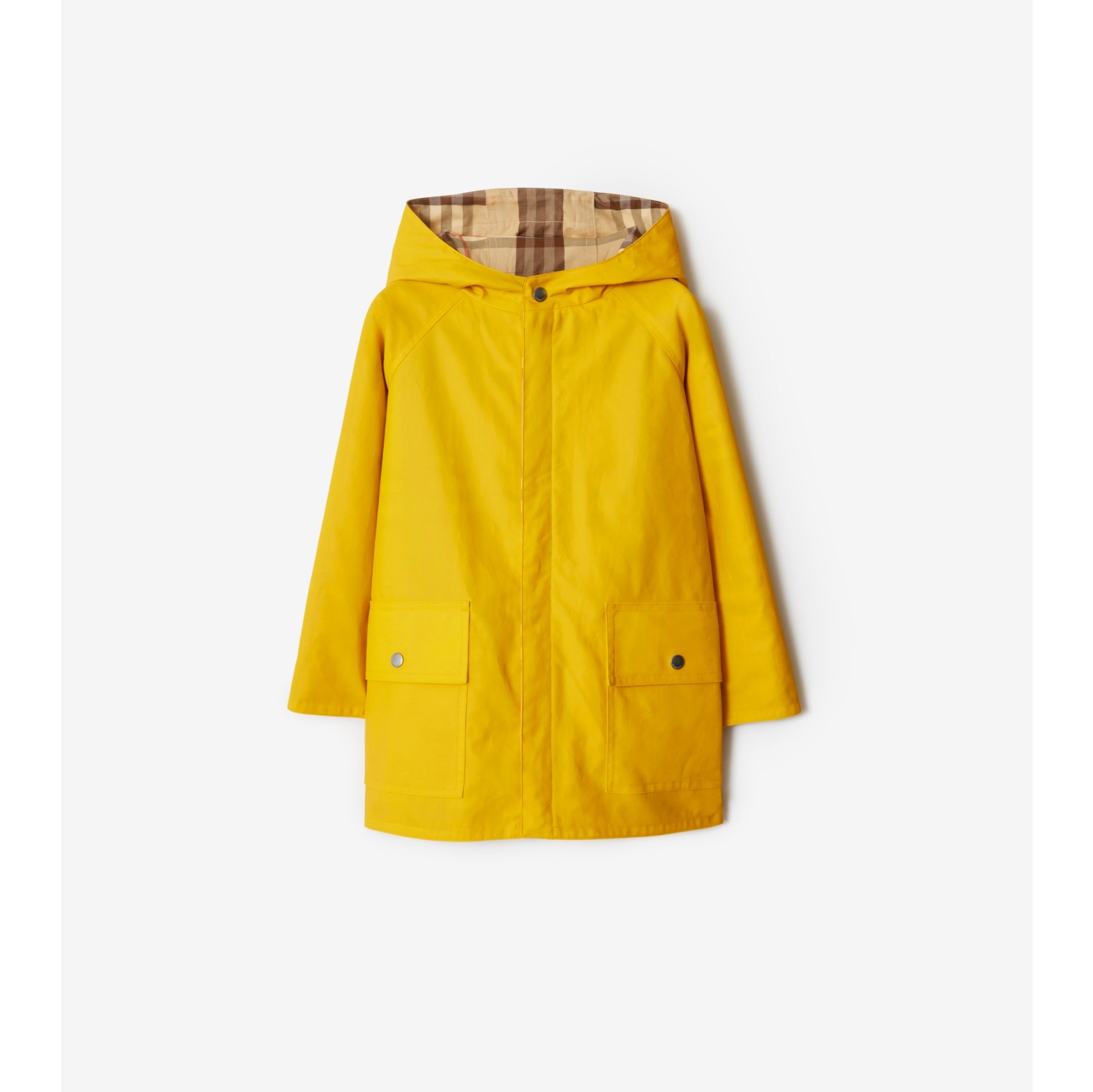 Reversible Check Cotton Coat in Marigold Burberry Official