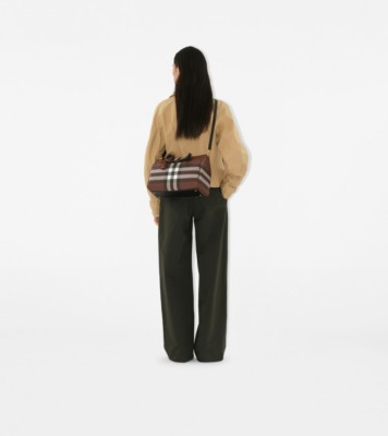 バーバリー チェック＆レザー ミディアム ボウリングバッグ BURBERRY（バーバリー） ミディアム チェック ボウリングバッグ