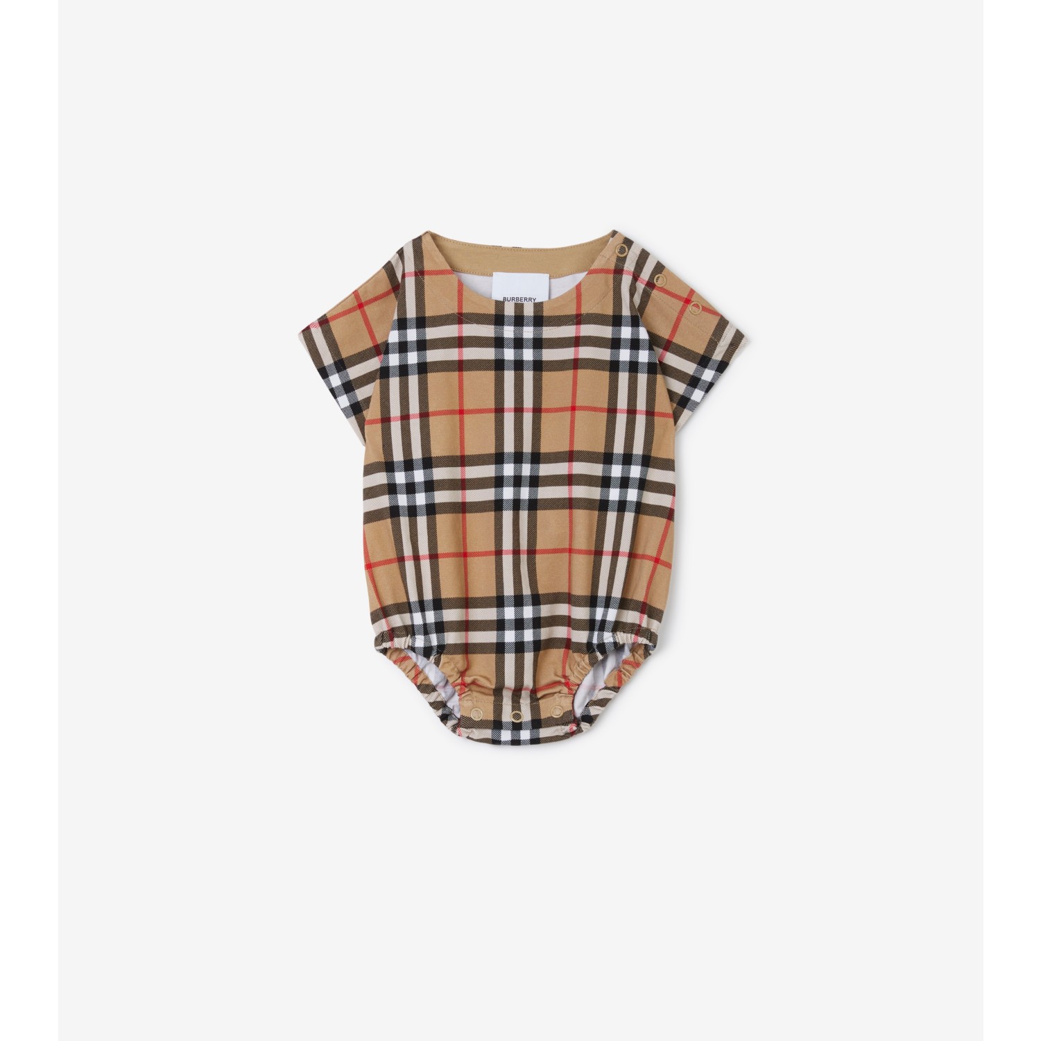 Check Stretch Cotton Baby Gift Set in Archive beige - Children | Burberry®  Official