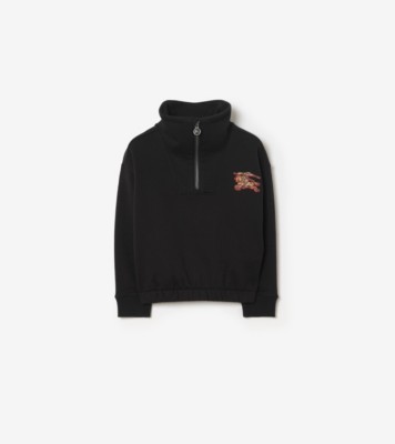 ナイトチェック コットン ハーフジップセーター (ブラック) | Burberry