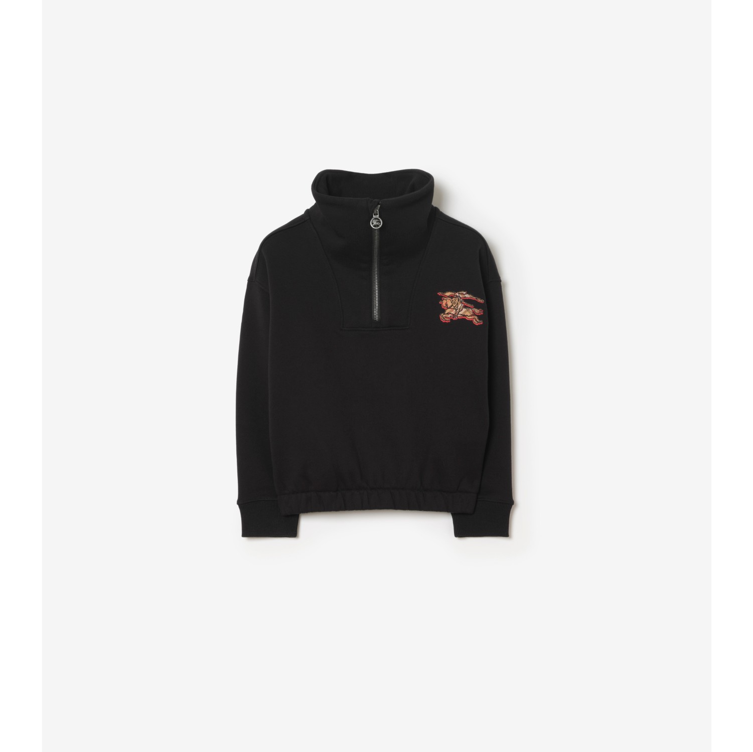 Pullover con mezza cerniera in cotone Knight Check