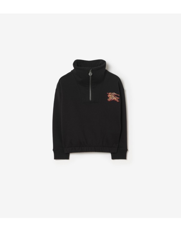 Knight Check Cotton Half-zip Sweater