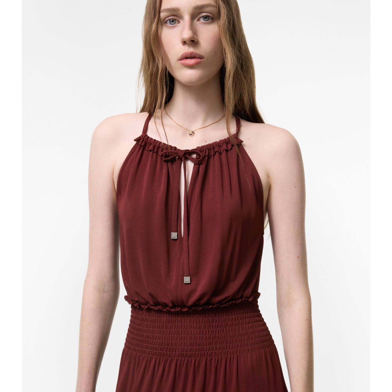 Viscose Jersey Dress in Ninebark red - Women | Burberry® Official