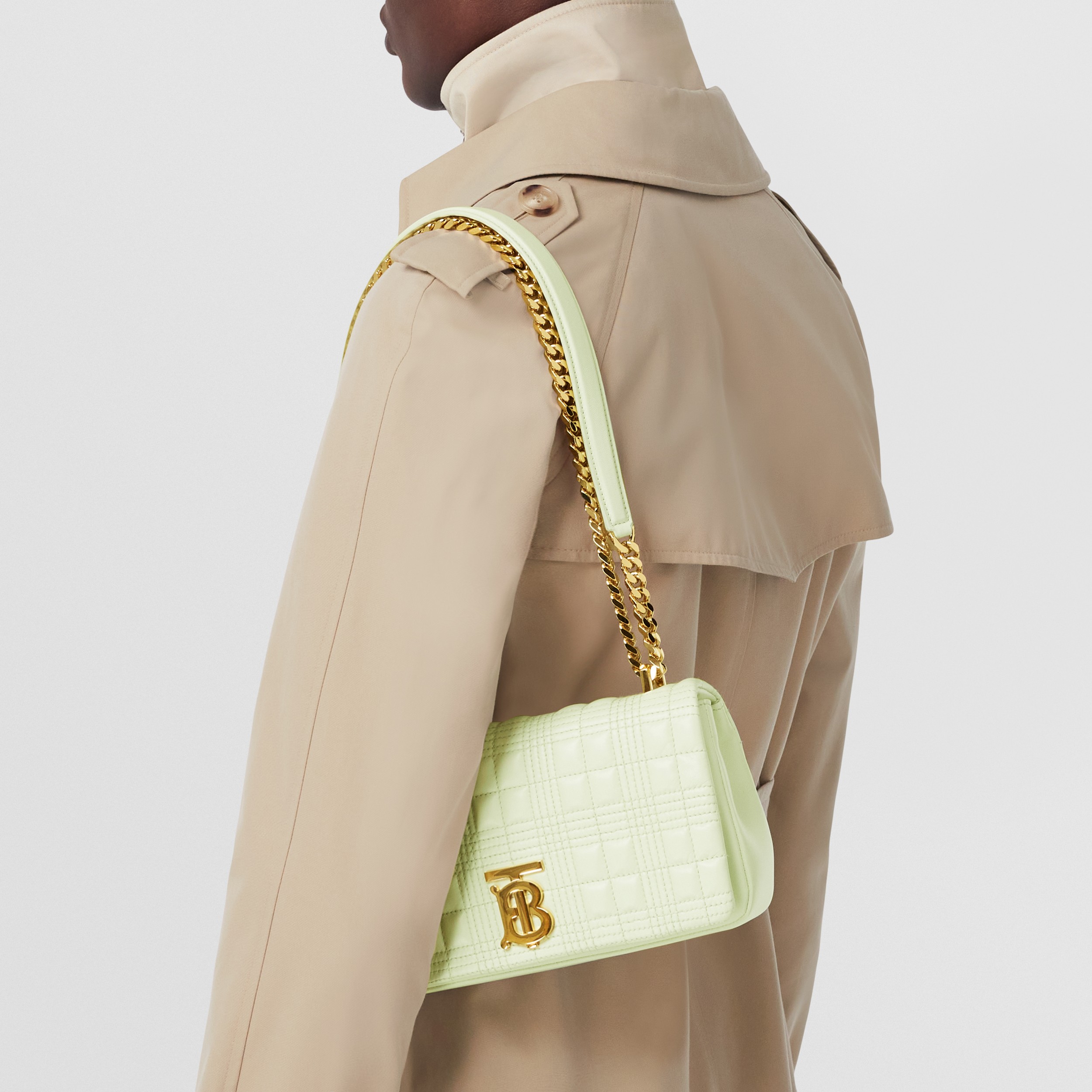 Small Quilted Lambskin Lola Bag in Pistachio - Women | Burberry® Official - 3