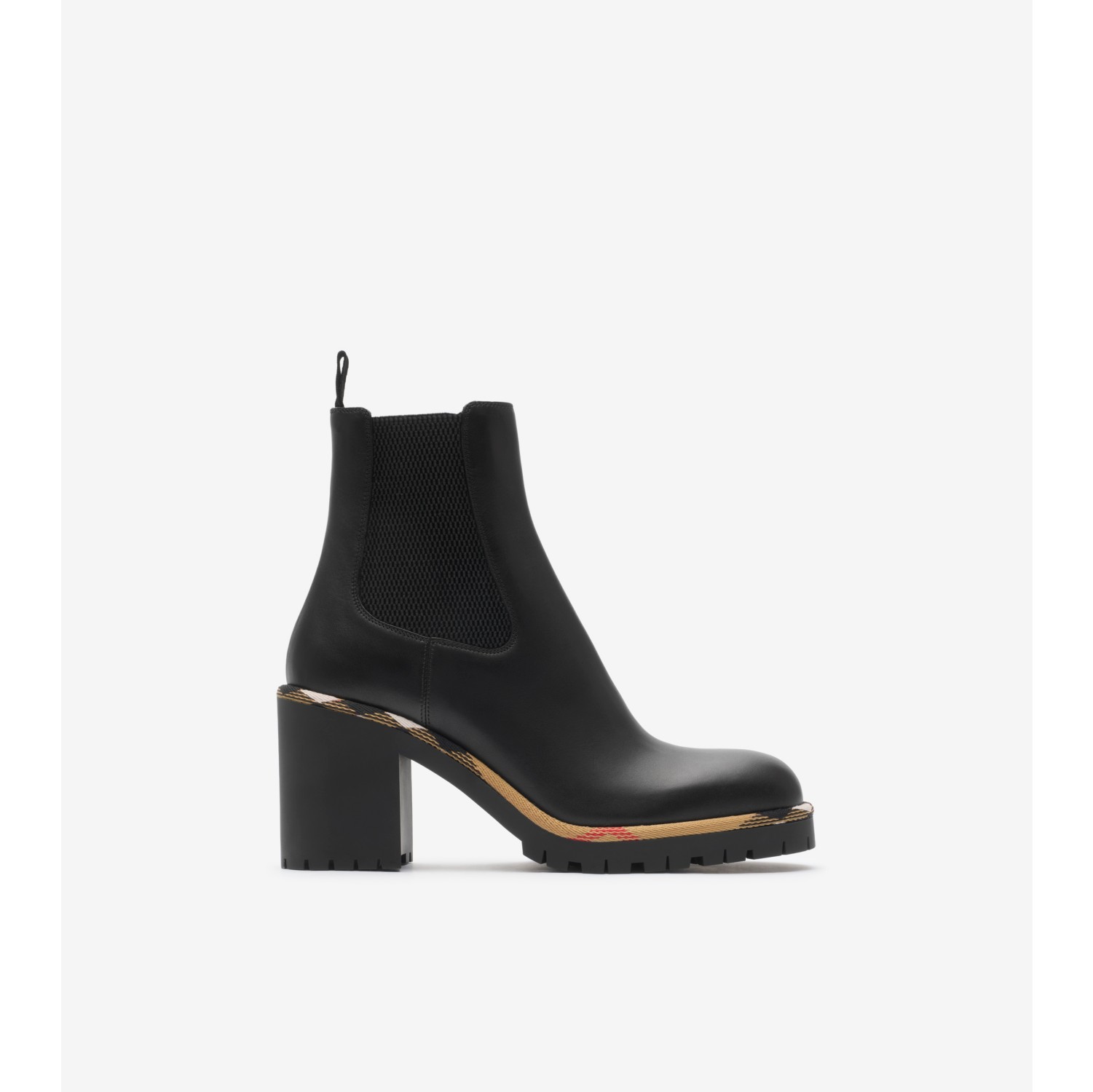 Leather Gravel Heel Chelsea Boots​