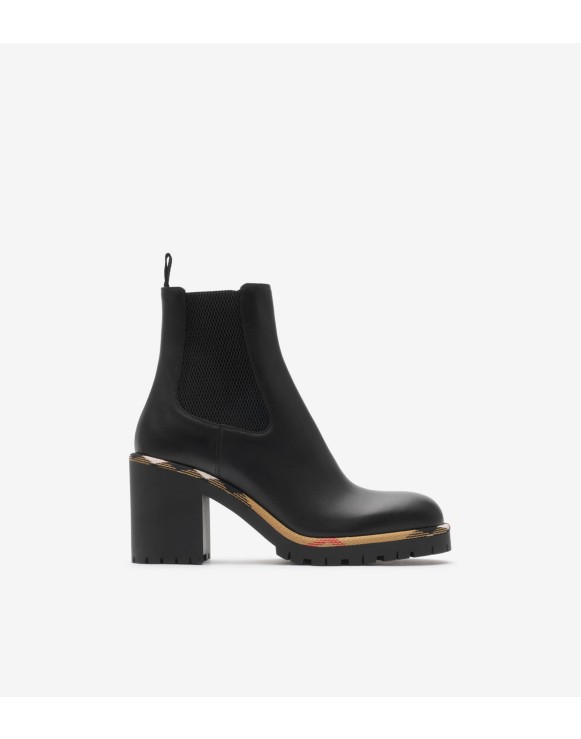 Leather Gravel Heel Chelsea Boots​