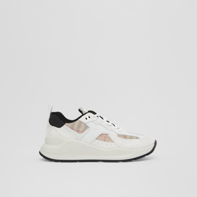 burberry nubuck and mesh sneakers