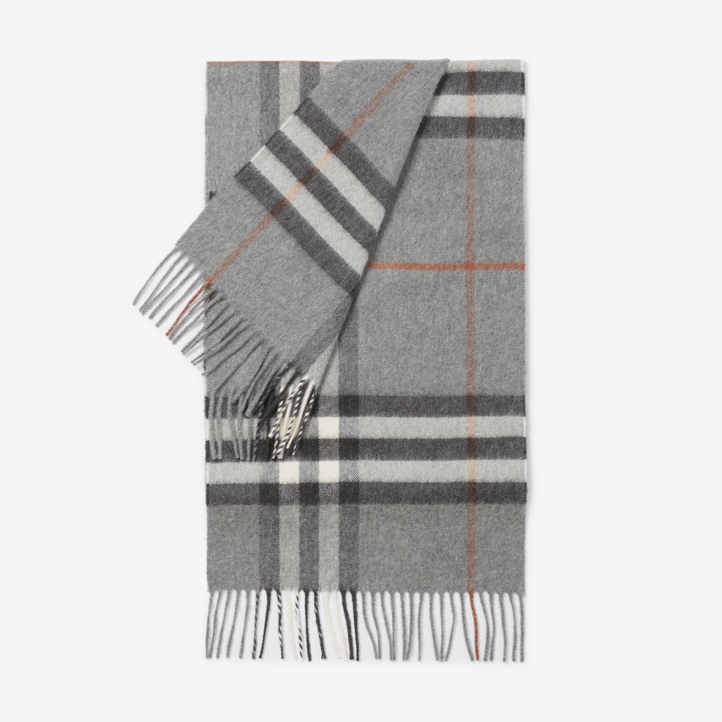 Burberry 格纹羊绒围巾 (灰色) | Burberry® 博柏利官网 - 4