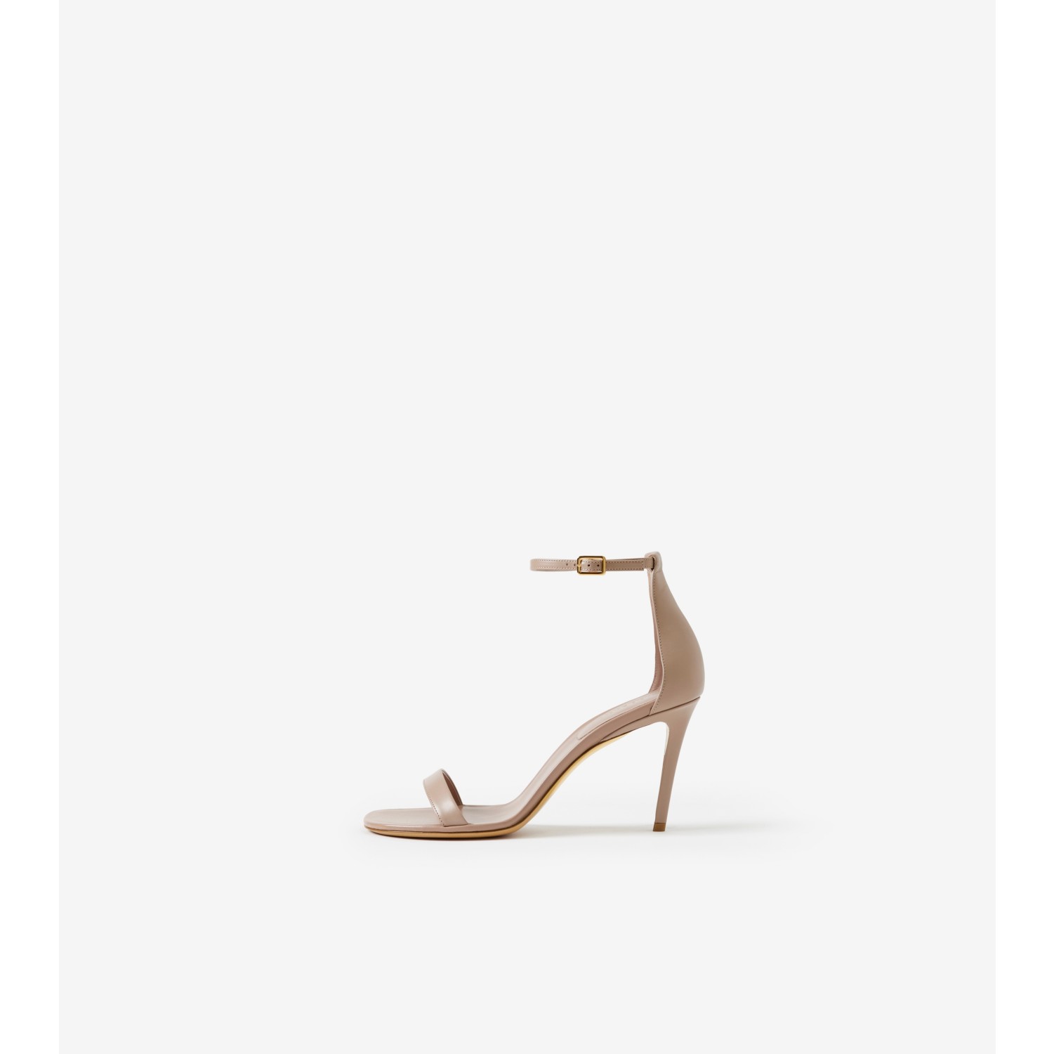 Stiletto-heel Leather Sandals in Light Almond Brown - Women | Burberry® Official