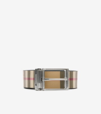 Reversible Check Belt in Archive beige/black - Men | Burberry® Official