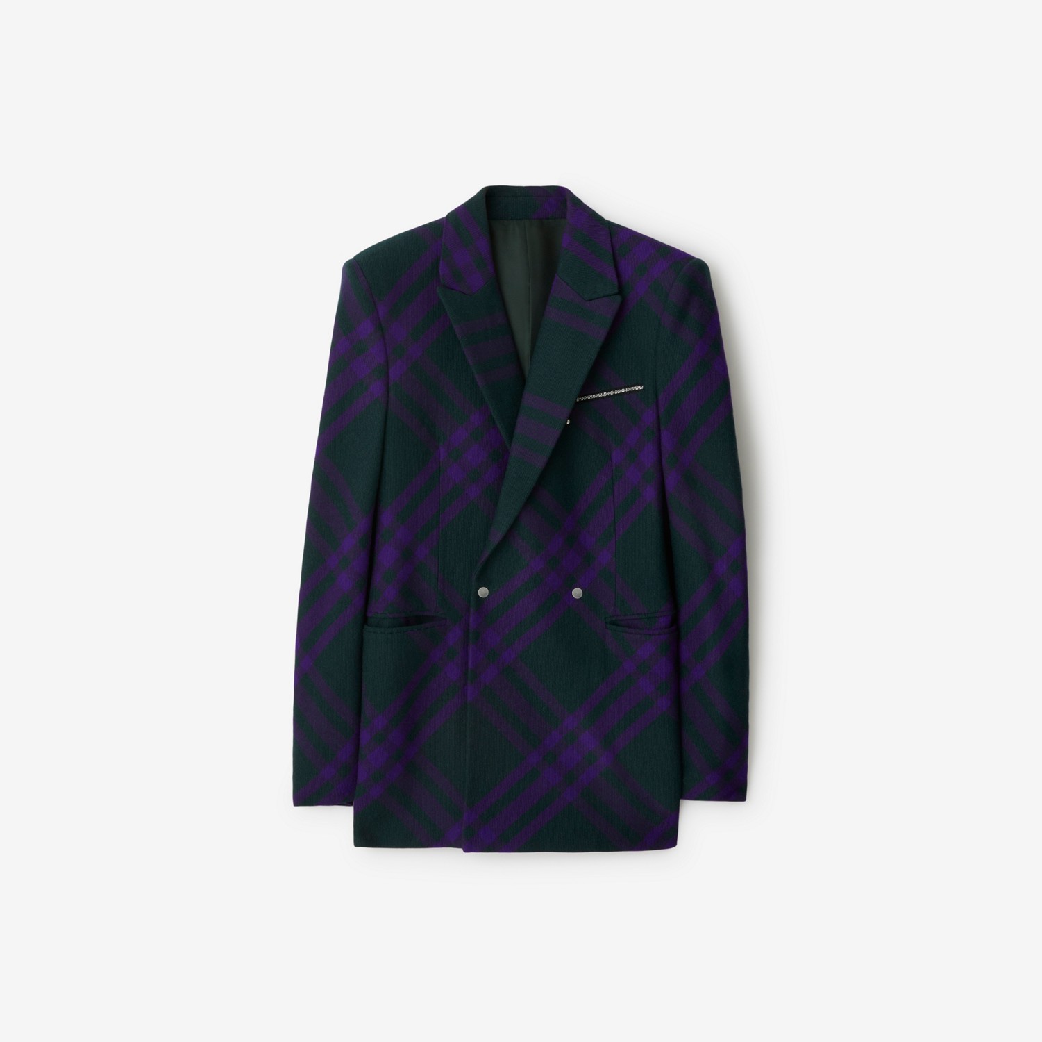 Check Wool Tailored Jacket​#​ in Deep royal - Men | Burberry® Official