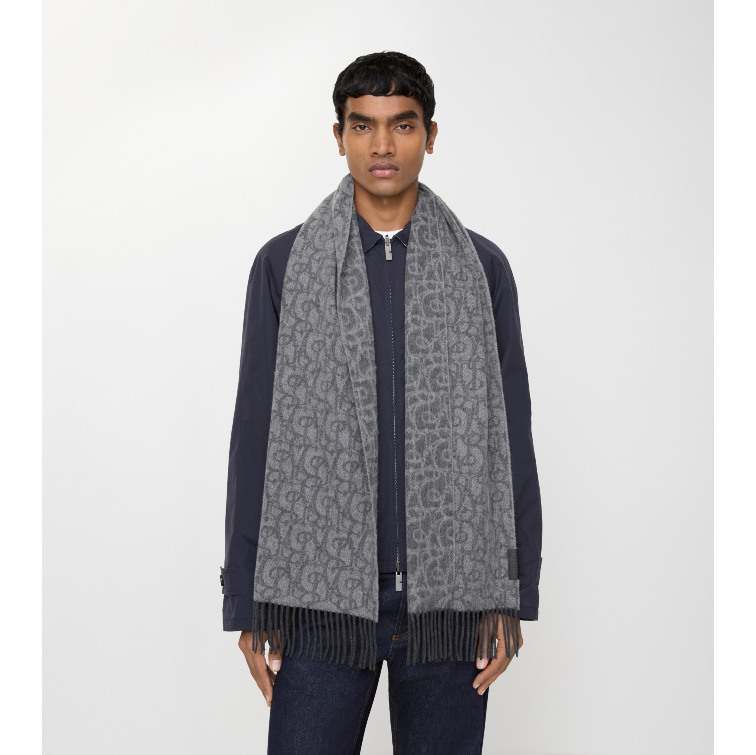 B Charm Cashmere Scarf in Iron grey | Burberry® Official