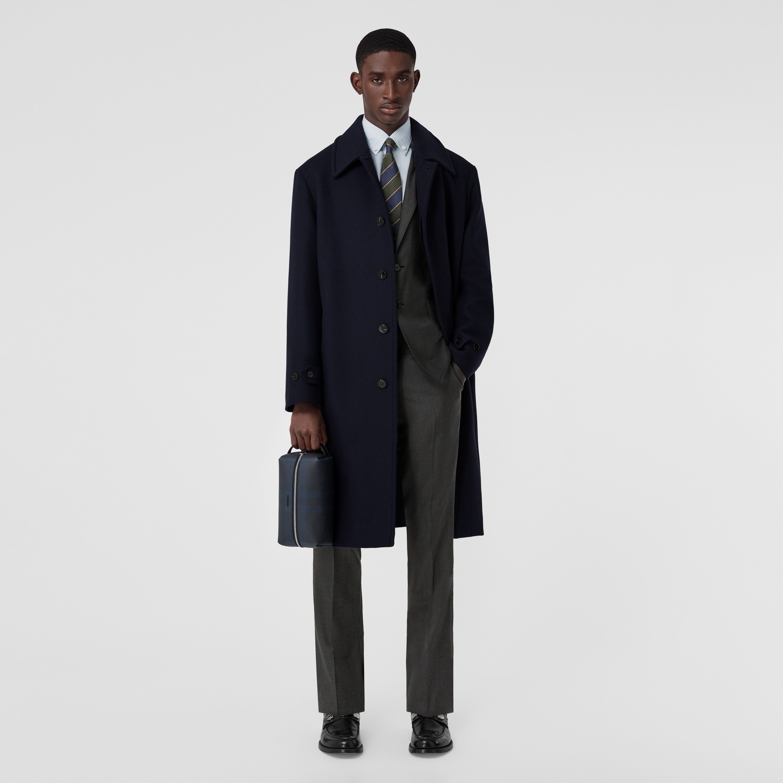 Car coat in misto lana (Blu Carbone Scuro) - Uomo | Sito ufficiale Burberry® - 1