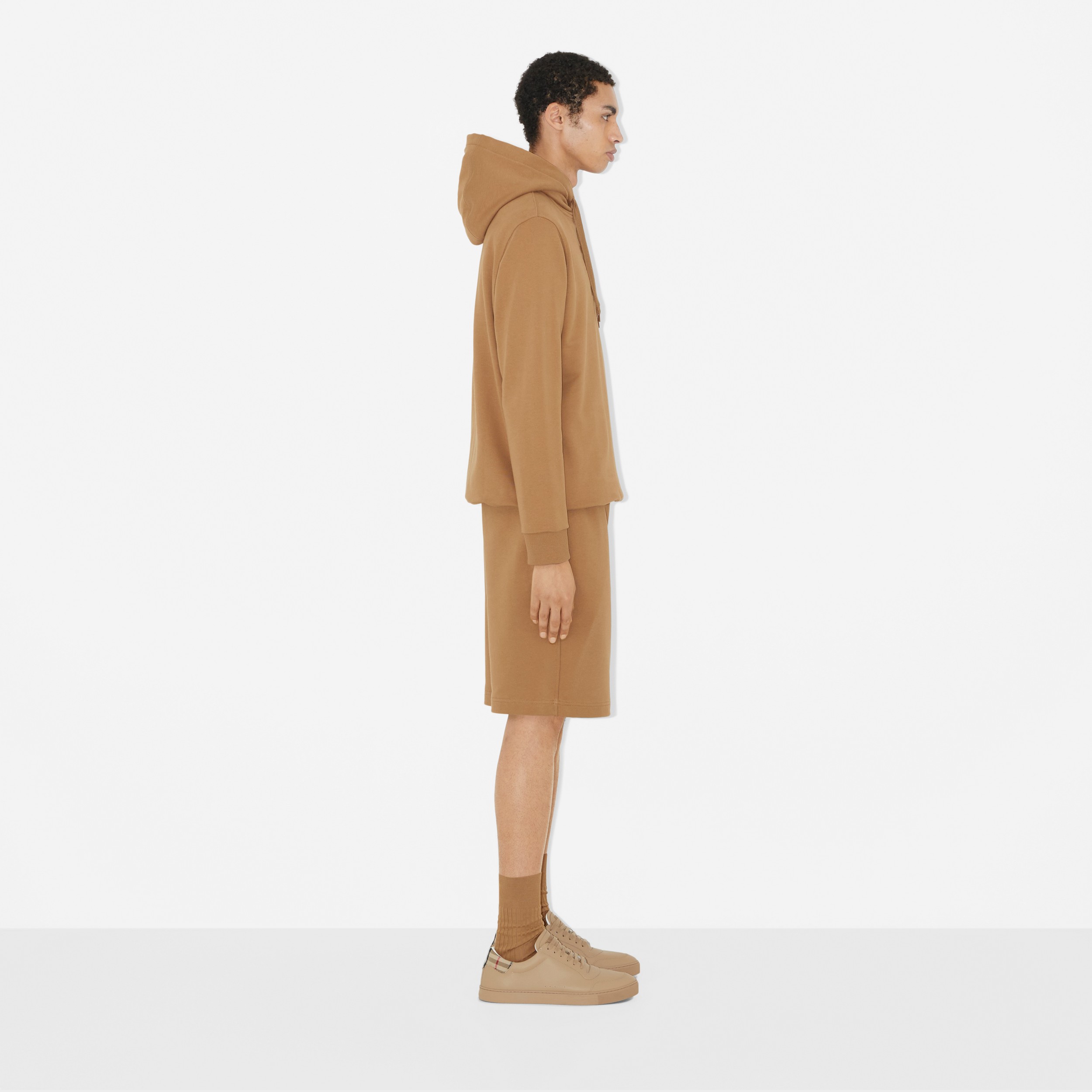 Embroidered Monogram EKD Cotton Hoodie in Camel - Men | Burberry® Official - 3