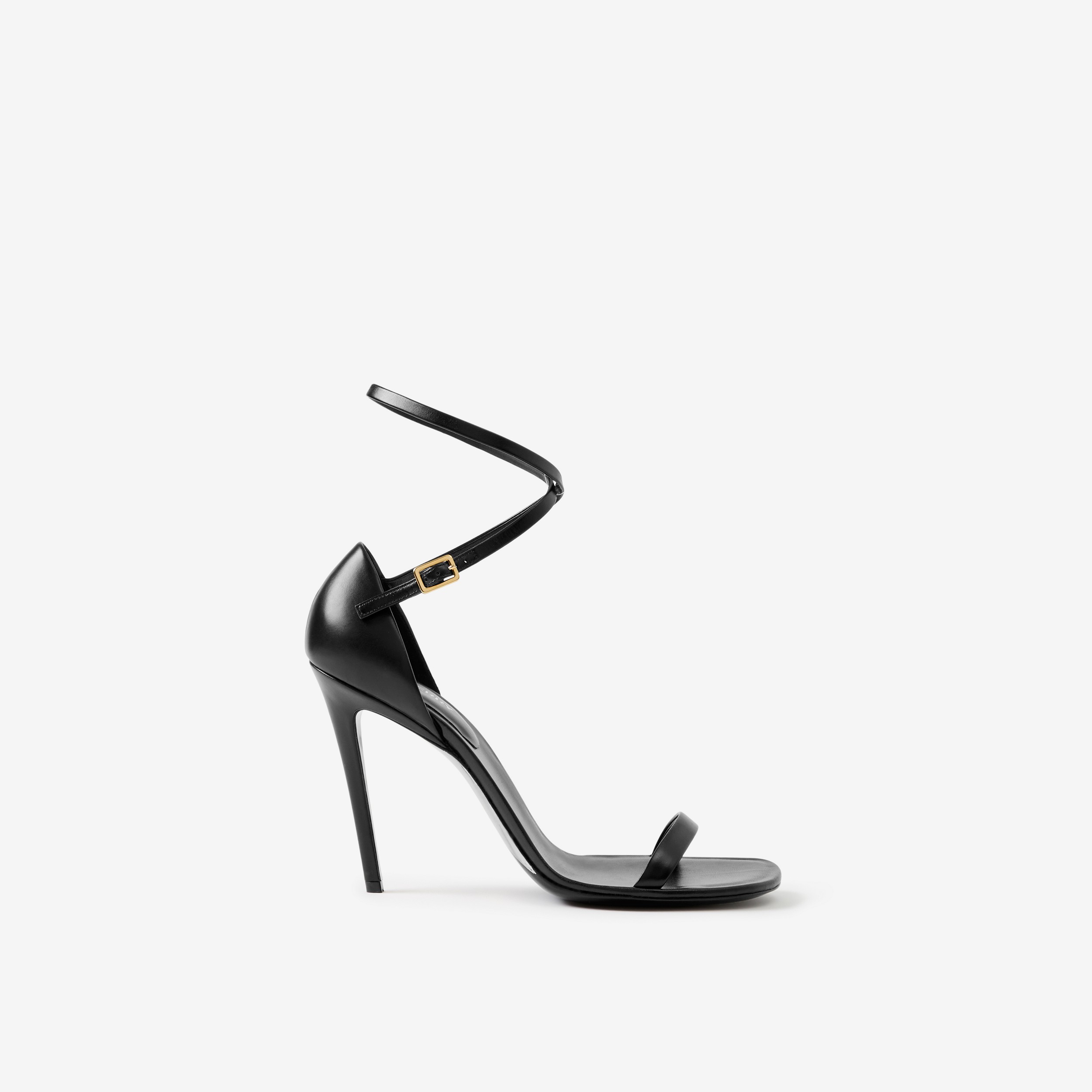 Sandálias de couro com salto stiletto (Preto) - Mulheres | Burberry® oficial - 1