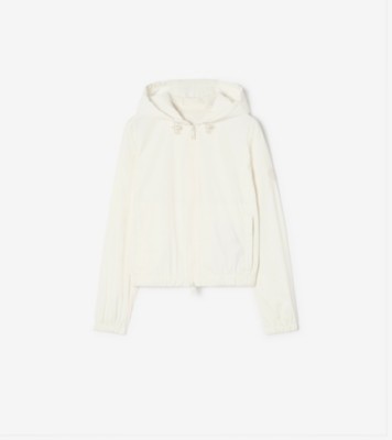 Knight Stamp Hooded Jacket in Seashell white - Women, Nylon | Burberry® Official