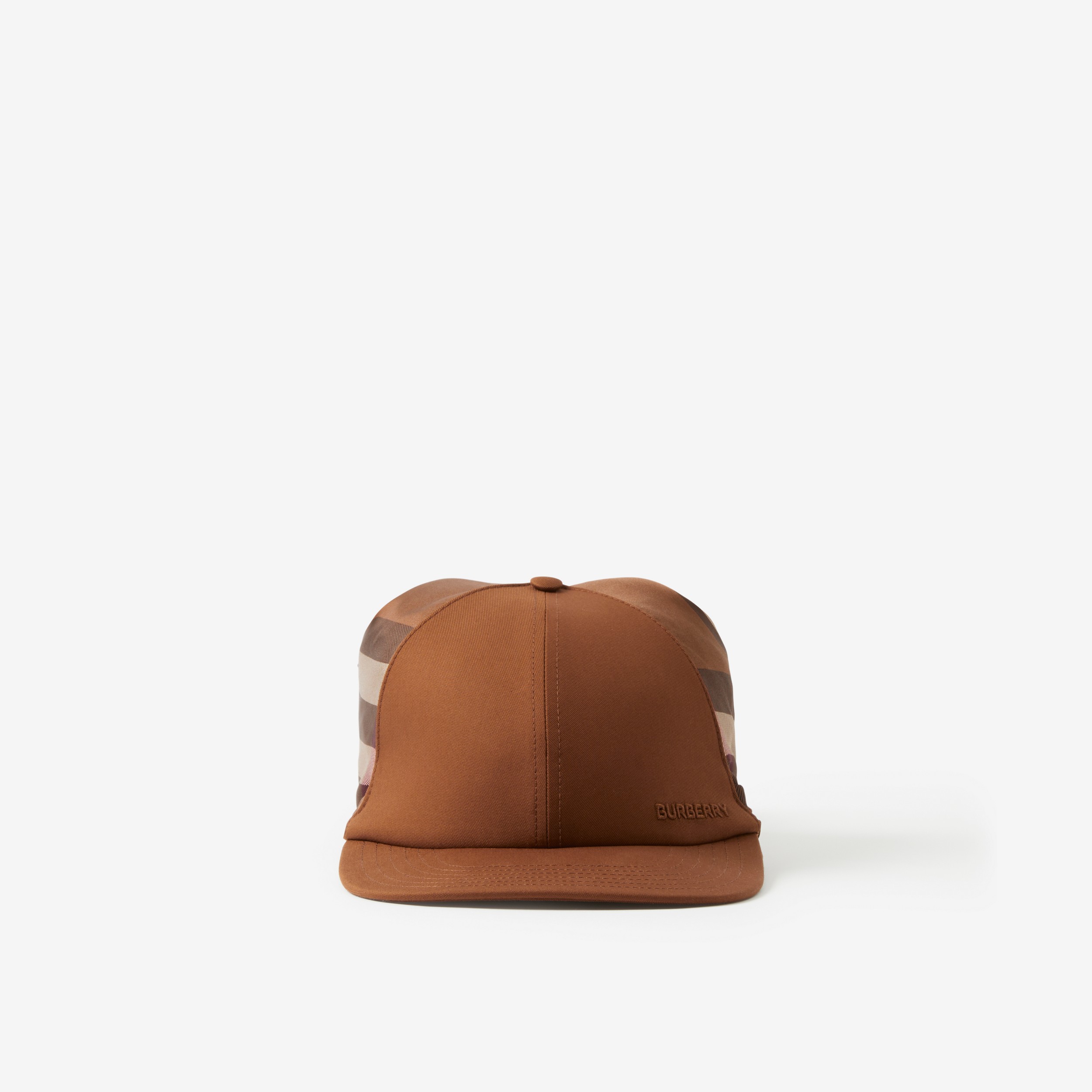 Gorra de béisbol en algodón con detalle de pañuelo (Marrón Abedul Oscuro) | Burberry® oficial - 1