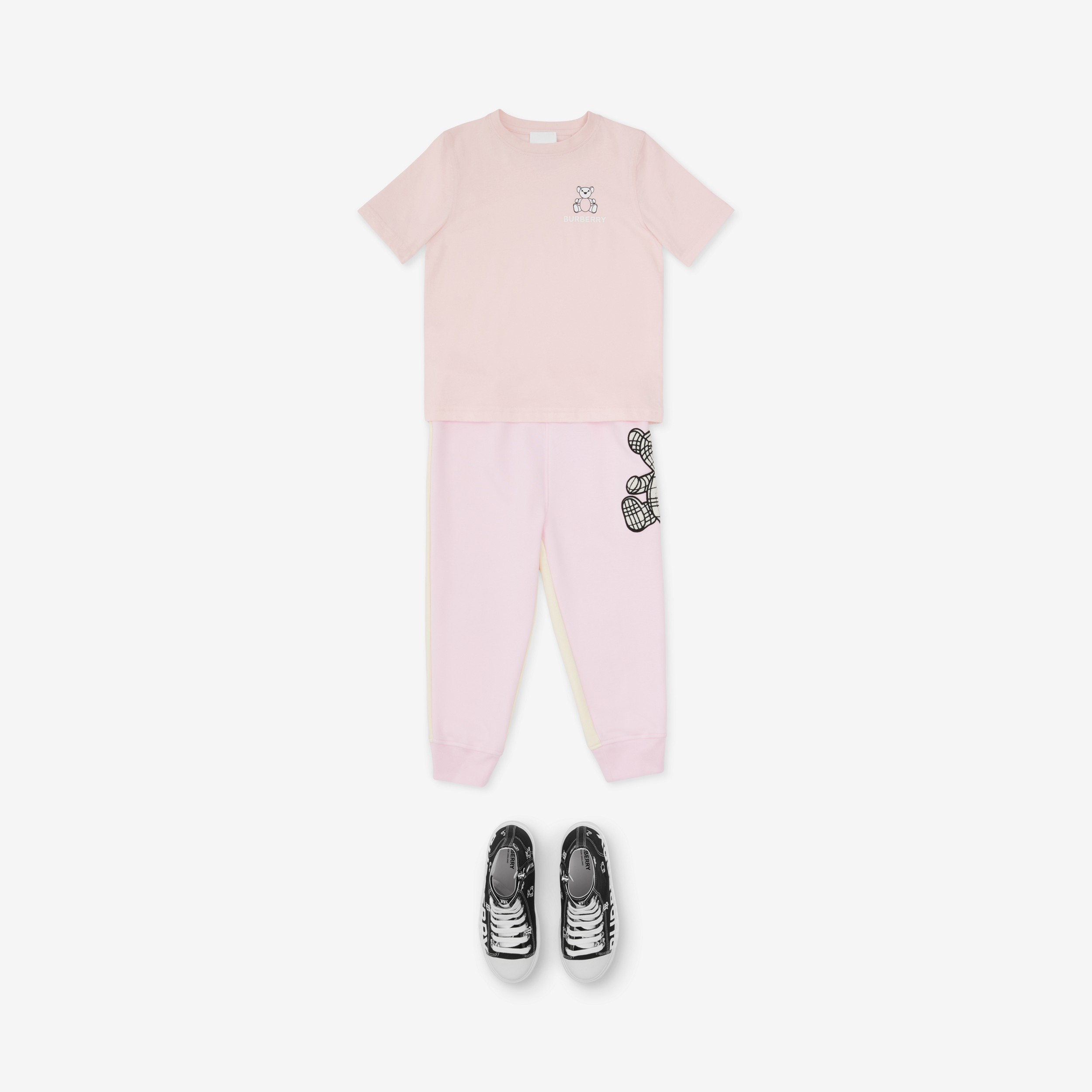 몽타주 프린트 코튼 티셔츠 (프로스티 핑크) | Burberry® - 3