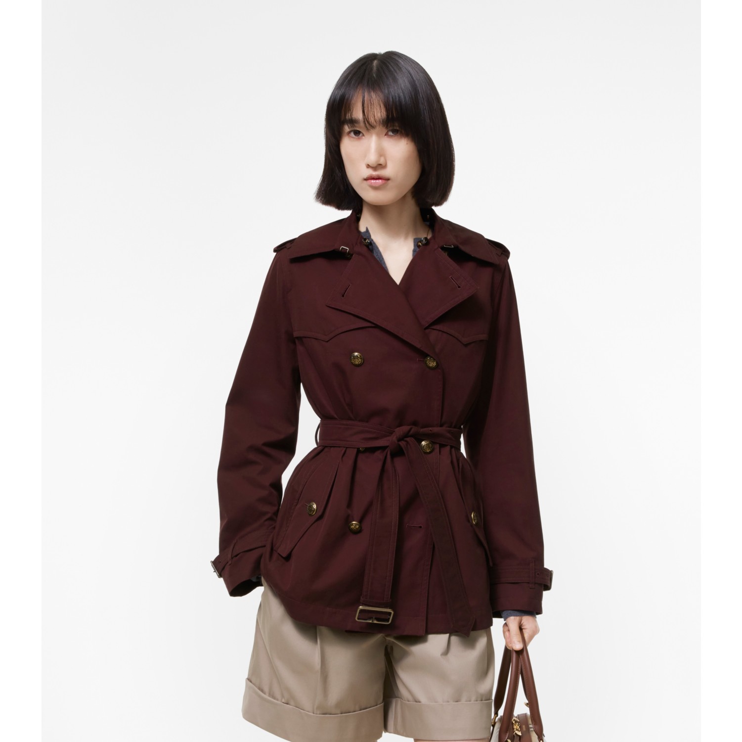 Kurzer Trenchcoat „Foxfield“ aus Tropen-Gabardine