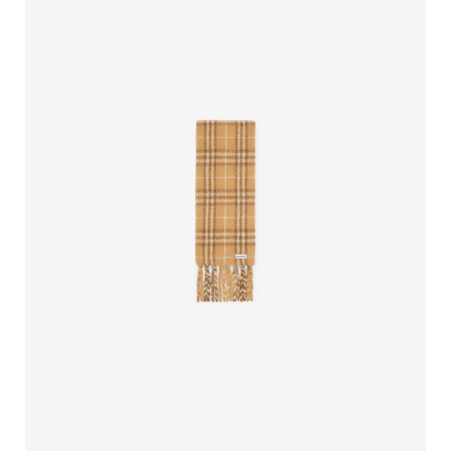 Narrow Check Alpaca Wool Blend Scarf