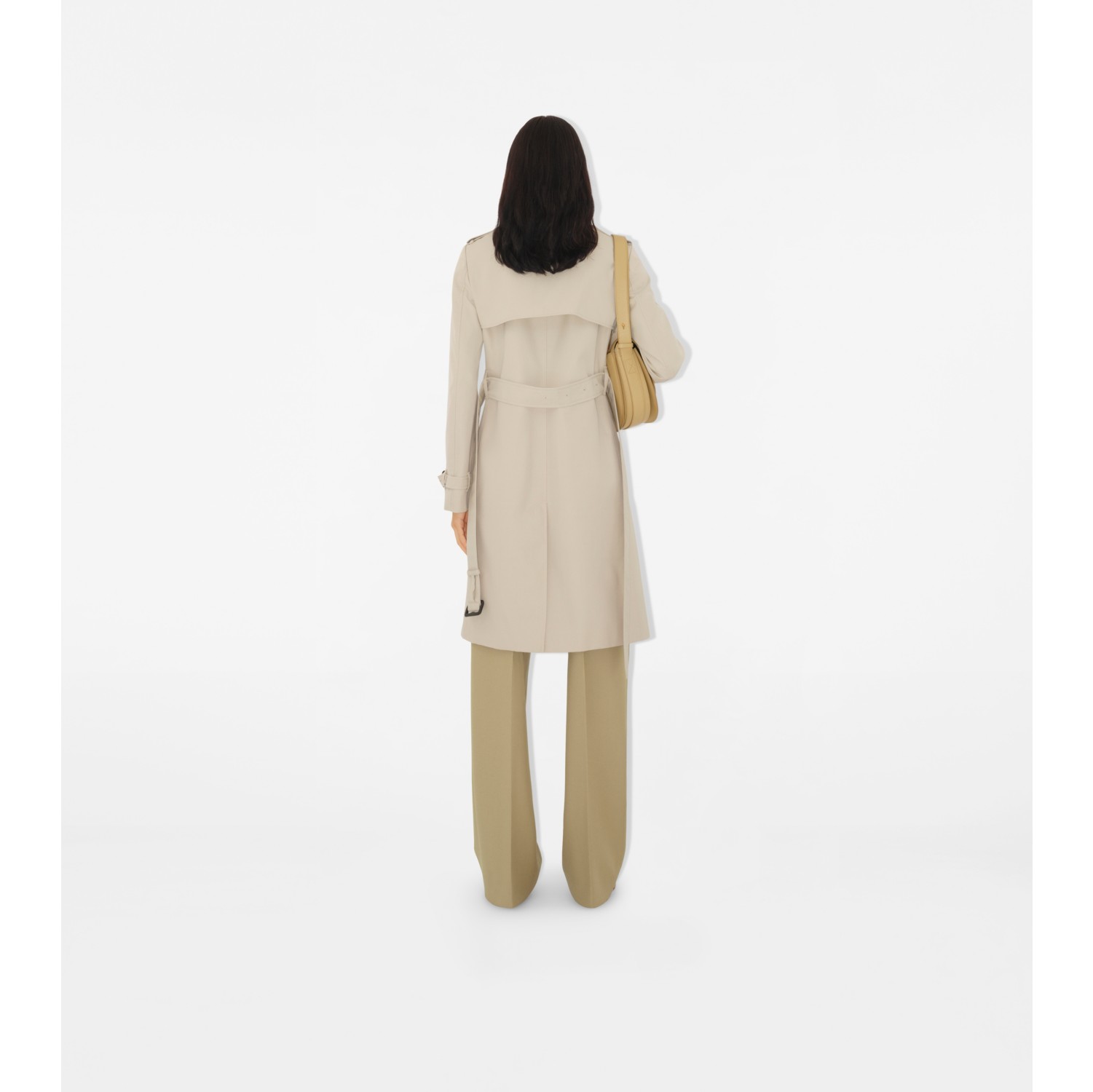 Mid-length Cotton Blend Trench Coat