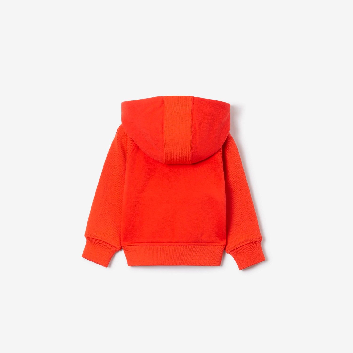 马术骑士徽标棉质拉链连帽衫 (红橙色) - 儿童 | Burberry® 博柏利官网