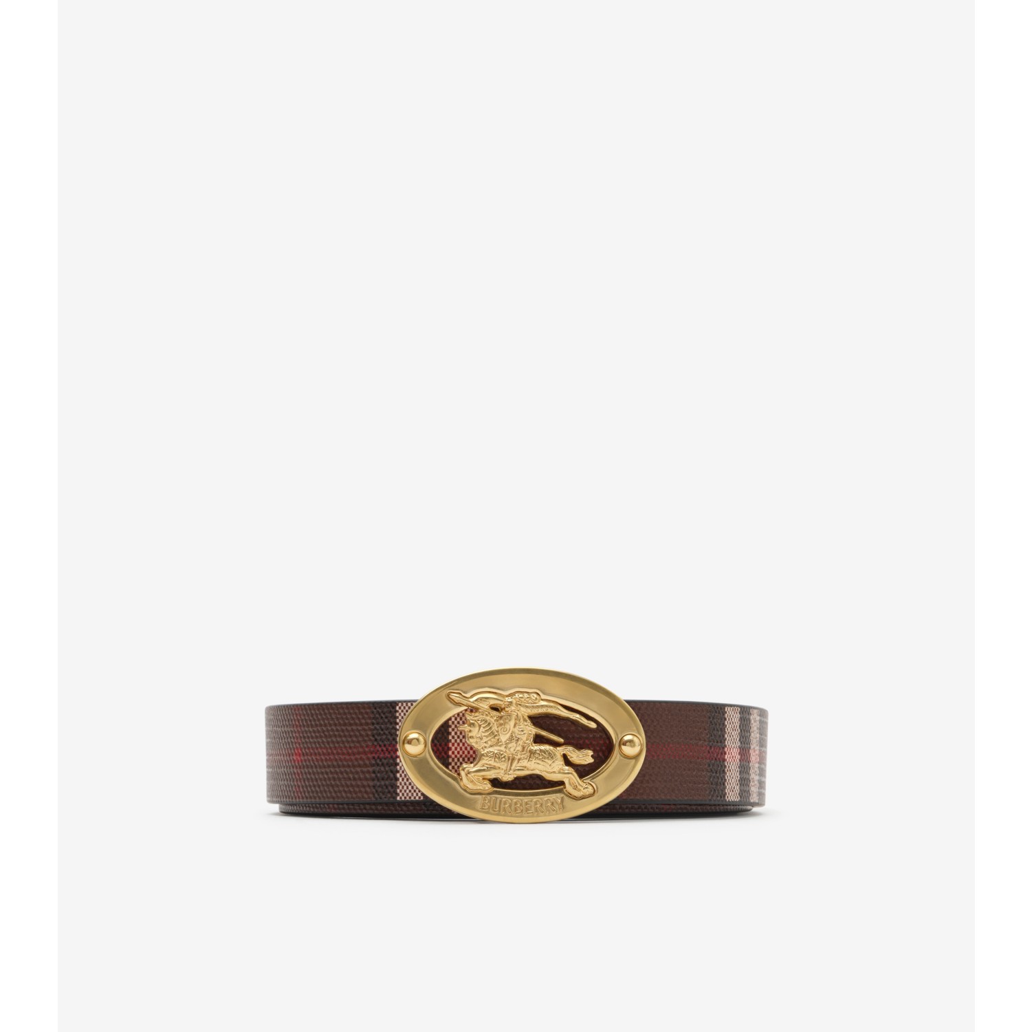 Thin Reversible Check Oval Belt